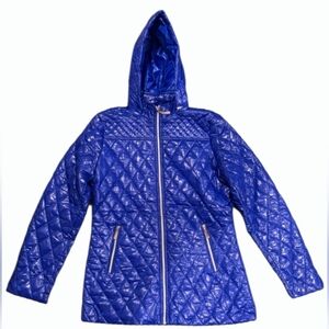 White Mark Puffer Jacket Blue Size XL